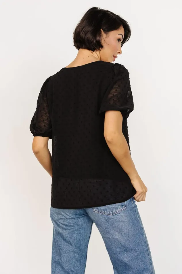 Baltic Born Blouses and Shirts Tawnie Swiss Dot Top Black 8211 Women Baltic Born Blouses and Shirts Tawnie Swiss Dot Top Black 8211 Women