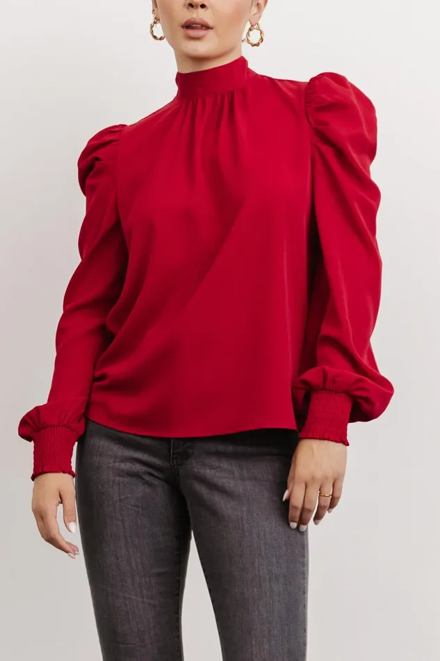 Baltic Born Blouses and Shirts Underwood Neck Tie Blouse Deep Red 8211 Women Baltic Born Blouses and Shirts Underwood Neck Tie Blouse Deep Red 8211 Women
