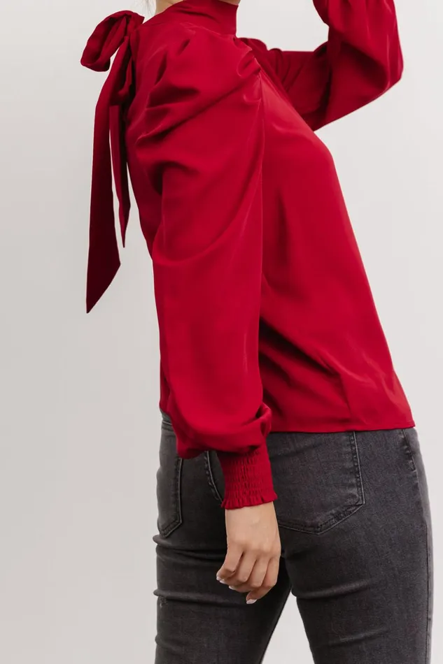 Baltic Born Blouses and Shirts Underwood Neck Tie Blouse Deep Red 8211 Women Baltic Born Blouses and Shirts Underwood Neck Tie Blouse Deep Red 8211 Women