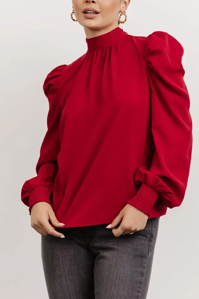 Baltic Born Blouses and Shirts Underwood Neck Tie Blouse Deep Red 8211 Women Baltic Born Blouses and Shirts Underwood Neck Tie Blouse Deep Red 8211 Women