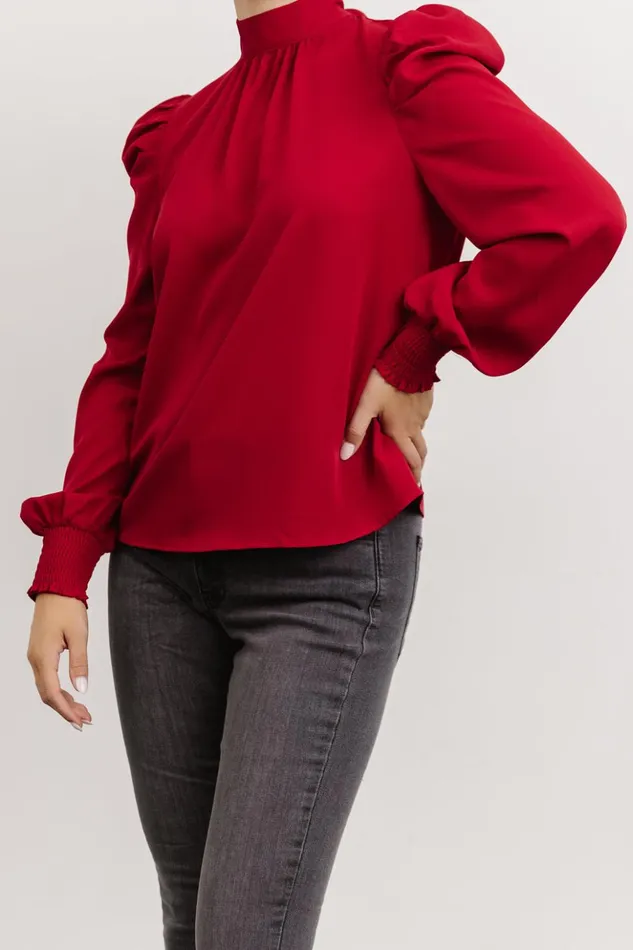 Baltic Born Blouses and Shirts Underwood Neck Tie Blouse Deep Red 8211 Women Baltic Born Blouses and Shirts Underwood Neck Tie Blouse Deep Red 8211 Women