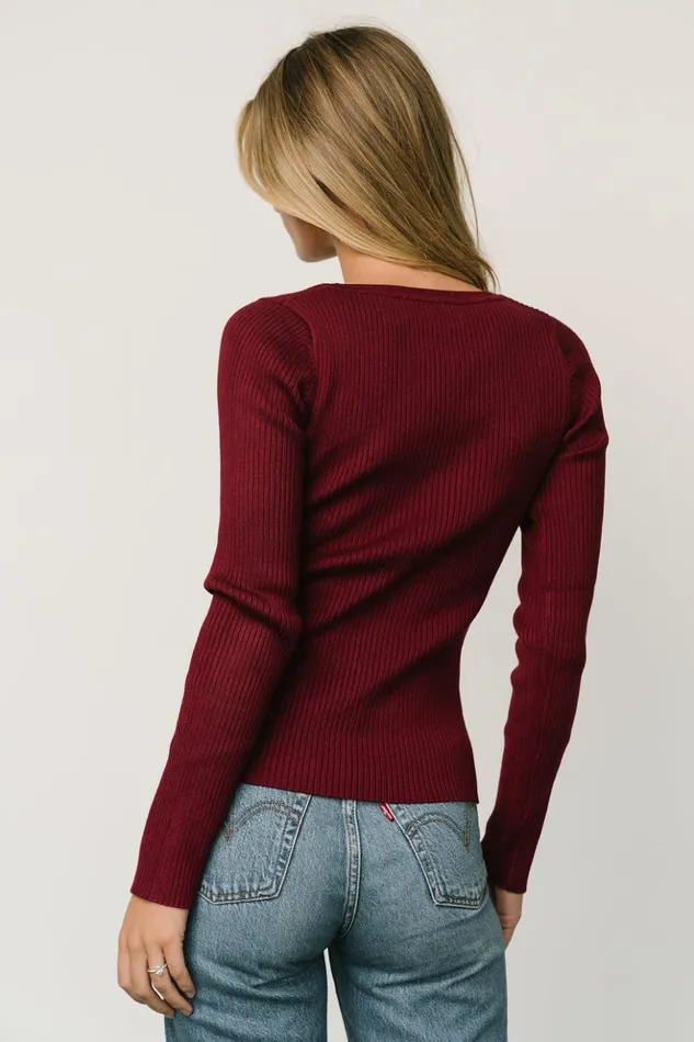 Baltic Born Blouses and Shirts Wendi Ribbed Top Mulberry 8211 Women Baltic Born Blouses and Shirts Wendi Ribbed Top Mulberry 8211 Women