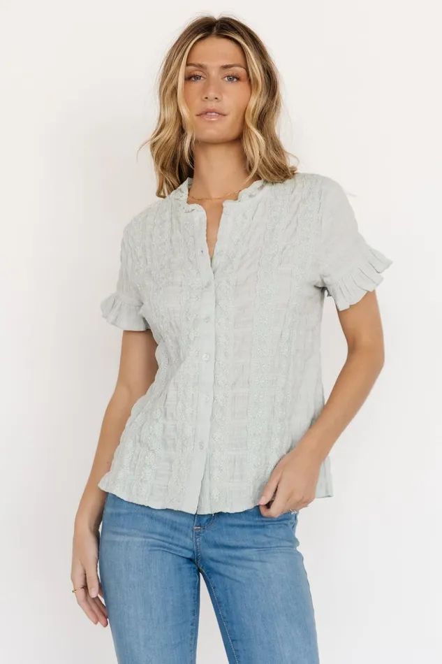 Baltic Born Blouses and Shirts Zara Lace Top Sage 8211 Women