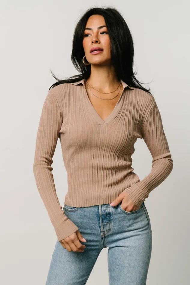 Baltic Born Blouses and Shirts Zia Knit Top Tan 8211 Women