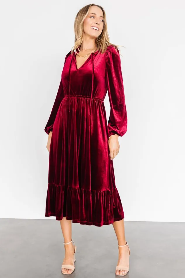 Baltic Born Bump Friendly Amadora Velvet Dress Wine 8211 Women