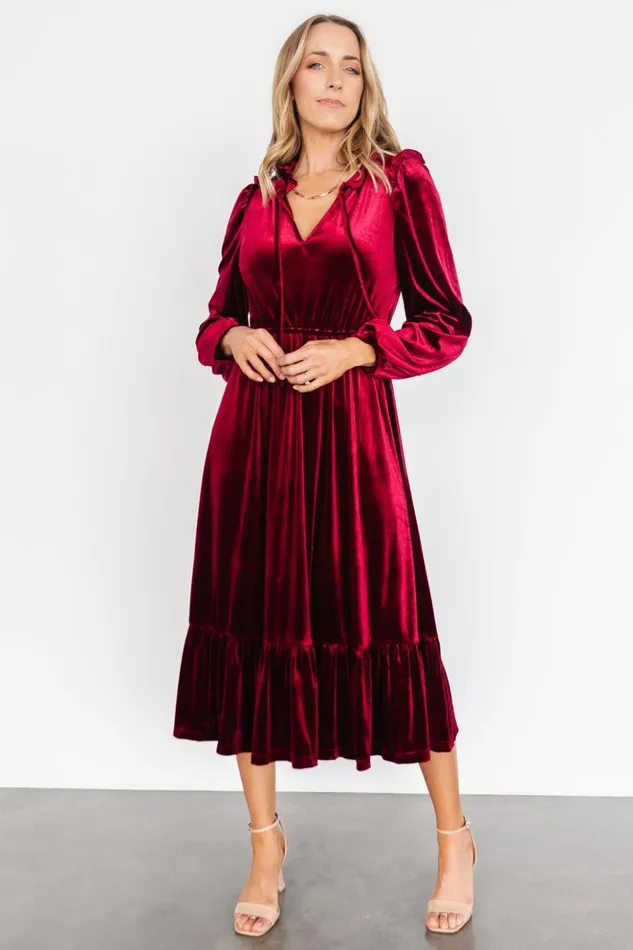 Baltic Born Bump Friendly Amadora Velvet Dress Wine 8211 Women Baltic Born Bump Friendly Amadora Velvet Dress Wine 8211 Women