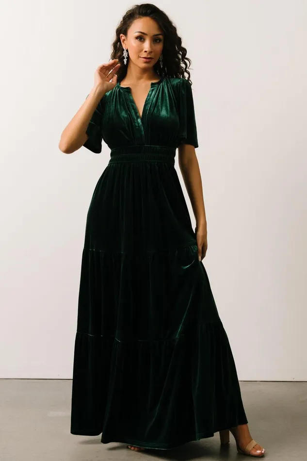 Baltic Born Bump Friendly Artemis Velvet Maxi Dress Emerald 8211 Women