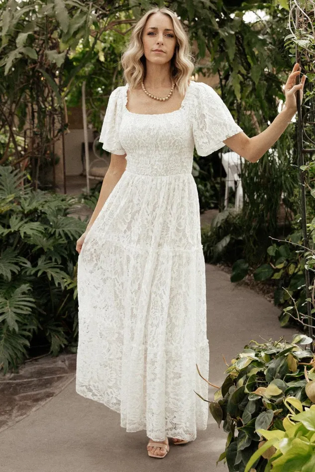 Baltic Born Bump Friendly Aspen Smocked Lace Maxi Dress Off White 8211 Women Baltic Born Bump Friendly Aspen Smocked Lace Maxi Dress Off White 8211 Women