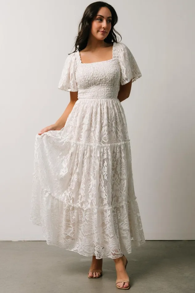 Baltic Born Bump Friendly Aspen Smocked Lace Maxi Dress Off White 8211 Women Baltic Born Bump Friendly Aspen Smocked Lace Maxi Dress Off White 8211 Women