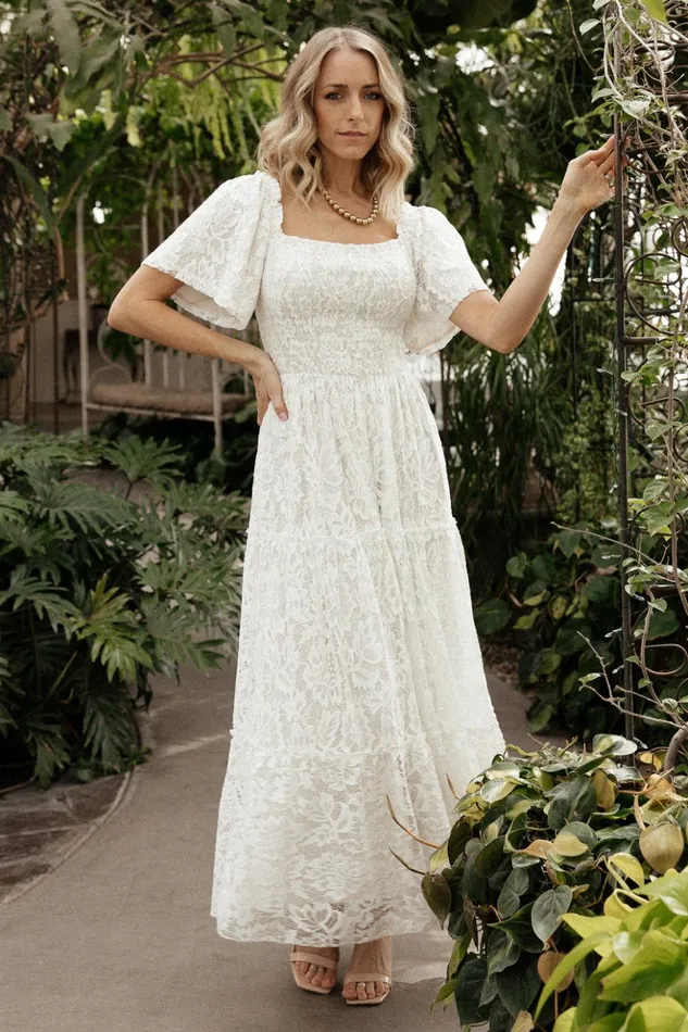 Baltic Born Bump Friendly Aspen Smocked Lace Maxi Dress Off White 8211 Women Baltic Born Bump Friendly Aspen Smocked Lace Maxi Dress Off White 8211 Women