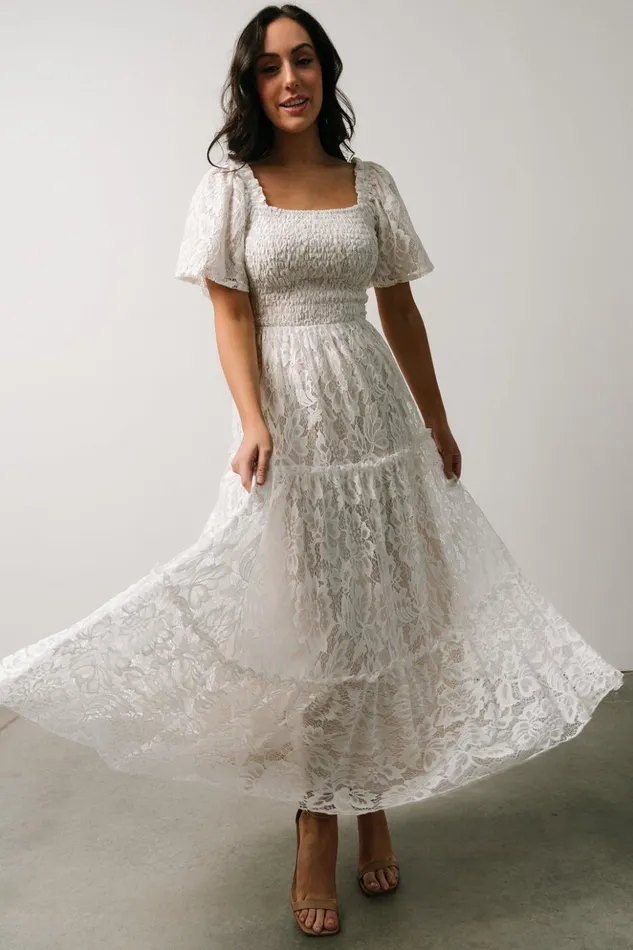 Baltic Born Bump Friendly Aspen Smocked Lace Maxi Dress Off White 8211 Women Baltic Born Bump Friendly Aspen Smocked Lace Maxi Dress Off White 8211 Women