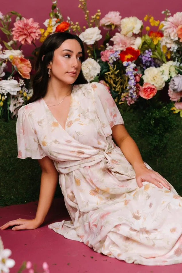 Baltic Born Bump Friendly Enya Maxi Dress Blush Floral 8211 Women Baltic Born Bump Friendly Enya Maxi Dress Blush Floral 8211 Women