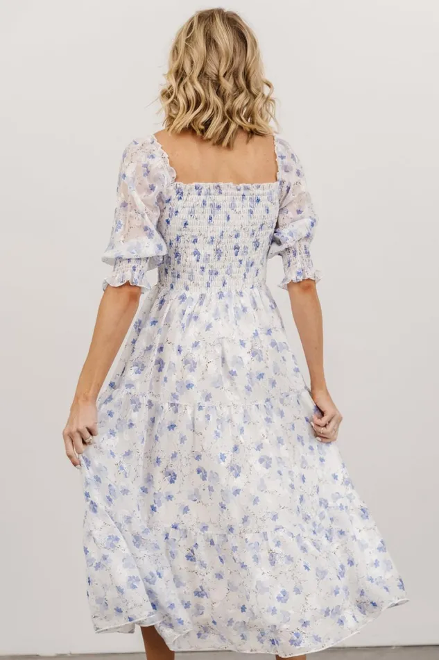 Baltic Born Bump Friendly Fabian Jacquard Midi Dress Blue Floral 8211 Women Baltic Born Bump Friendly Fabian Jacquard Midi Dress Blue Floral 8211 Women
