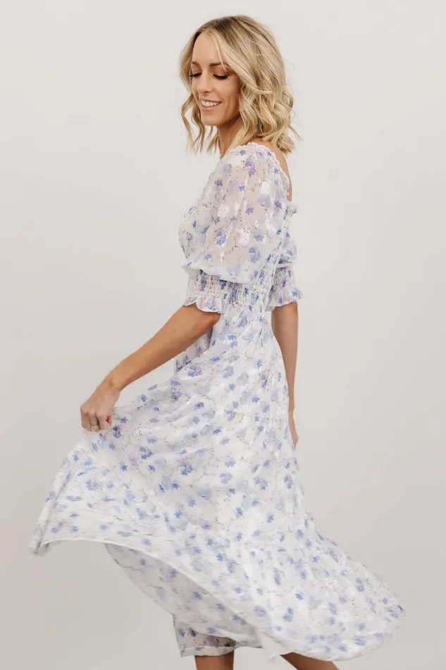Baltic Born Bump Friendly Fabian Jacquard Midi Dress Blue Floral 8211 Women Baltic Born Bump Friendly Fabian Jacquard Midi Dress Blue Floral 8211 Women
