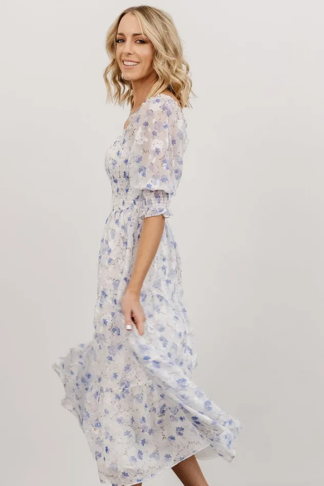 Baltic Born Bump Friendly Fabian Jacquard Midi Dress Blue Floral 8211 Women Baltic Born Bump Friendly Fabian Jacquard Midi Dress Blue Floral 8211 Women
