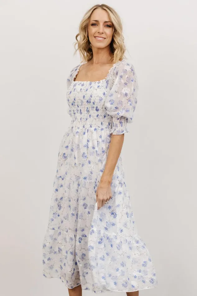 Baltic Born Bump Friendly Fabian Jacquard Midi Dress Blue Floral 8211 Women Baltic Born Bump Friendly Fabian Jacquard Midi Dress Blue Floral 8211 Women