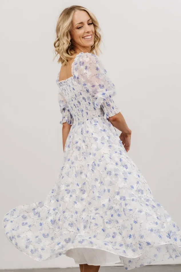Baltic Born Bump Friendly Fabian Jacquard Midi Dress Blue Floral 8211 Women Baltic Born Bump Friendly Fabian Jacquard Midi Dress Blue Floral 8211 Women