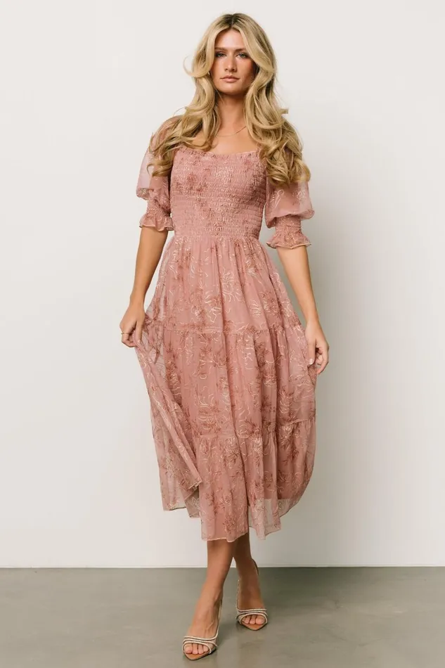 Baltic Born Bump Friendly Fabian Jacquard Midi Dress Mauve Gold 8211 Women Baltic Born Bump Friendly Fabian Jacquard Midi Dress Mauve Gold 8211 Women