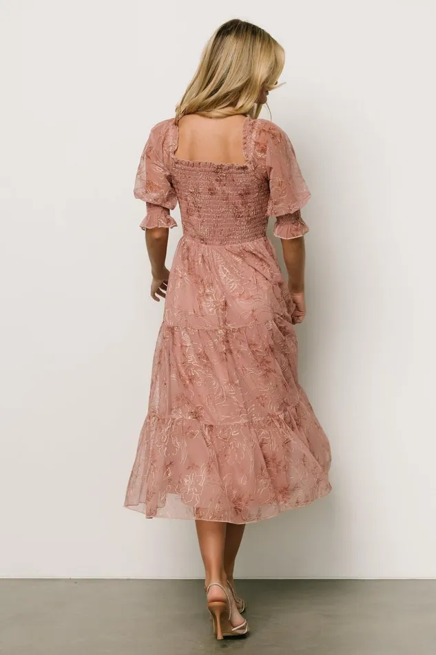 Baltic Born Bump Friendly Fabian Jacquard Midi Dress Mauve Gold 8211 Women Baltic Born Bump Friendly Fabian Jacquard Midi Dress Mauve Gold 8211 Women
