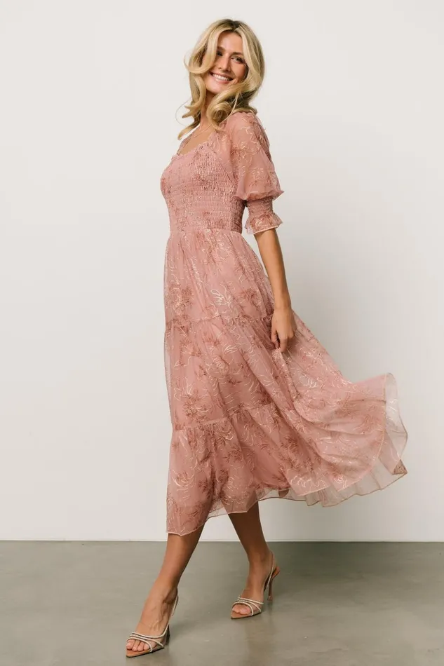 Baltic Born Bump Friendly Fabian Jacquard Midi Dress Mauve Gold 8211 Women Baltic Born Bump Friendly Fabian Jacquard Midi Dress Mauve Gold 8211 Women