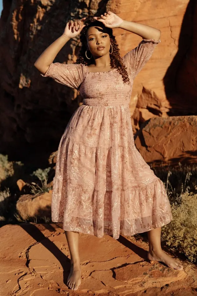 Baltic Born Bump Friendly Fabian Jacquard Midi Dress Mauve Gold 8211 Women Baltic Born Bump Friendly Fabian Jacquard Midi Dress Mauve Gold 8211 Women