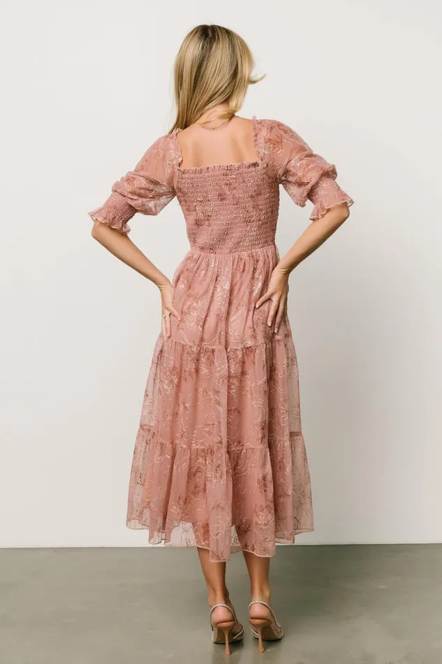 Baltic Born Bump Friendly Fabian Jacquard Midi Dress Mauve Gold 8211 Women Baltic Born Bump Friendly Fabian Jacquard Midi Dress Mauve Gold 8211 Women