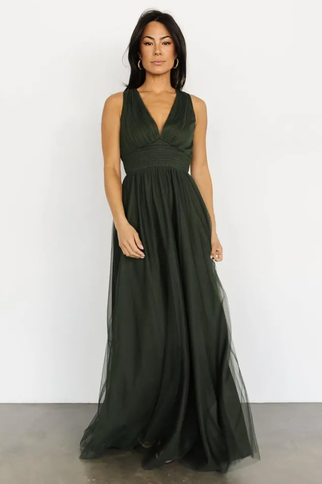 Baltic Born Bump Friendly Kamila Tulle Maxi Dress Juniper Green 8211 Women Baltic Born Bump Friendly Kamila Tulle Maxi Dress Juniper Green 8211 Women