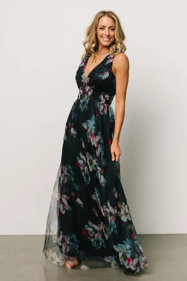 Baltic Born Bump Friendly Kamila Tulle Maxi Dress Navy Abstract Floral 8211 Women Baltic Born Bump Friendly Kamila Tulle Maxi Dress Navy Abstract Floral 8211 Women