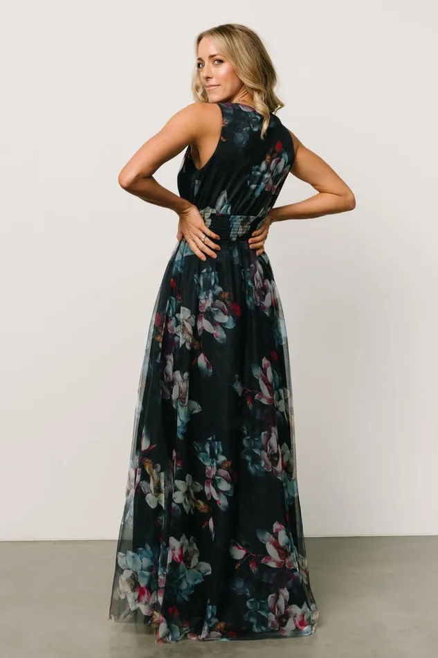 Baltic Born Bump Friendly Kamila Tulle Maxi Dress Navy Abstract Floral 8211 Women Baltic Born Bump Friendly Kamila Tulle Maxi Dress Navy Abstract Floral 8211 Women