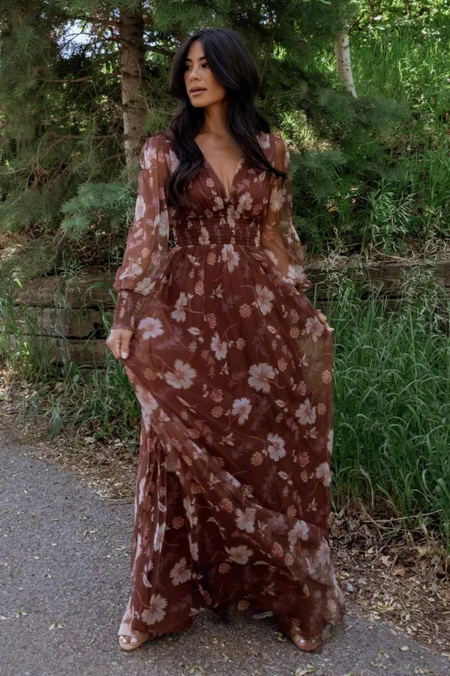 Baltic Born Bump Friendly Layla Tulle Maxi Dress Chestnut Floral 8211 Women Baltic Born Bump Friendly Layla Tulle Maxi Dress Chestnut Floral 8211 Women
