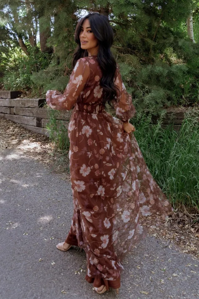 Baltic Born Bump Friendly Layla Tulle Maxi Dress Chestnut Floral 8211 Women Baltic Born Bump Friendly Layla Tulle Maxi Dress Chestnut Floral 8211 Women