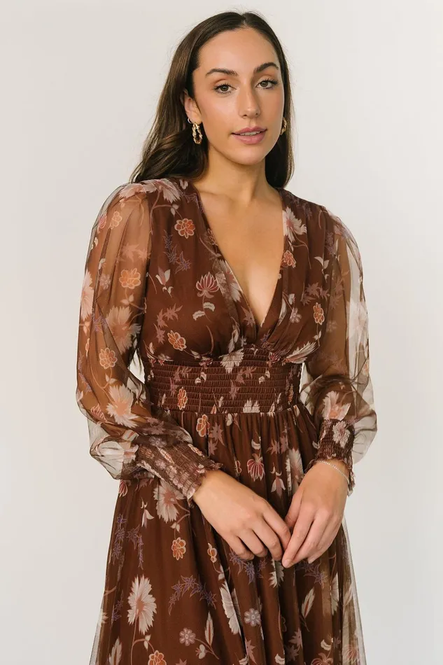 Baltic Born Bump Friendly Layla Tulle Maxi Dress Chestnut Floral 8211 Women Baltic Born Bump Friendly Layla Tulle Maxi Dress Chestnut Floral 8211 Women