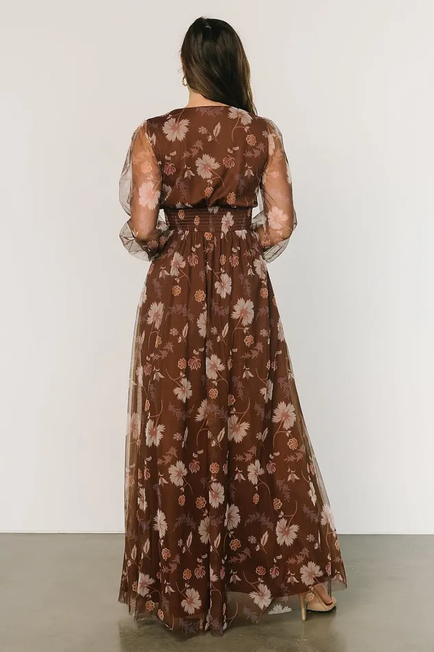 Baltic Born Bump Friendly Layla Tulle Maxi Dress Chestnut Floral 8211 Women Baltic Born Bump Friendly Layla Tulle Maxi Dress Chestnut Floral 8211 Women