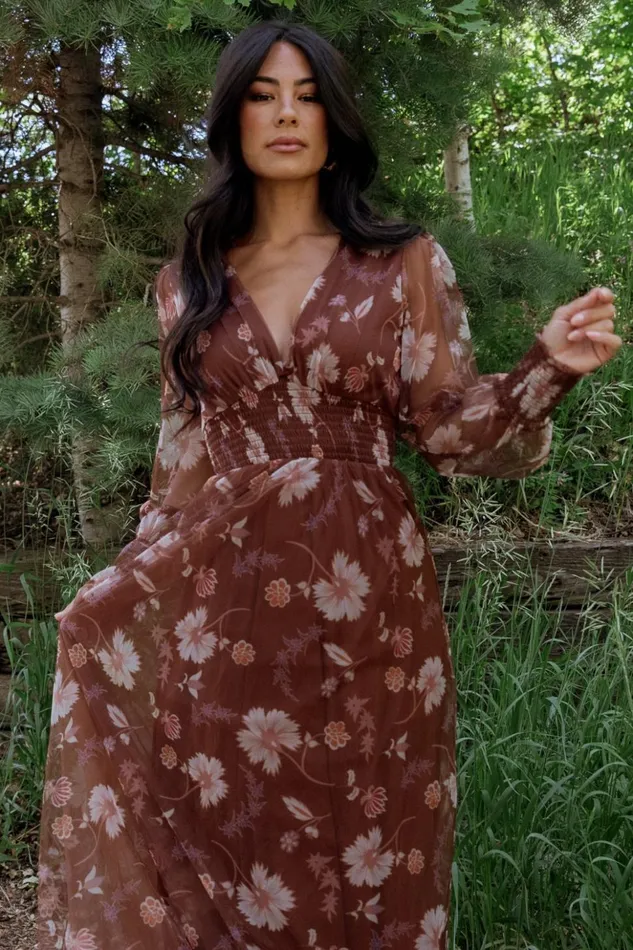 Baltic Born Bump Friendly Layla Tulle Maxi Dress Chestnut Floral 8211 Women Baltic Born Bump Friendly Layla Tulle Maxi Dress Chestnut Floral 8211 Women