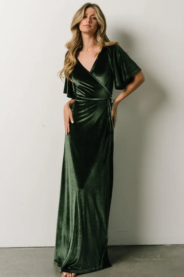 Baltic Born Bump Friendly Meghan Velvet Wrap Maxi Dress Deep Green 8211 Women Baltic Born Bump Friendly Meghan Velvet Wrap Maxi Dress Deep Green 8211 Women