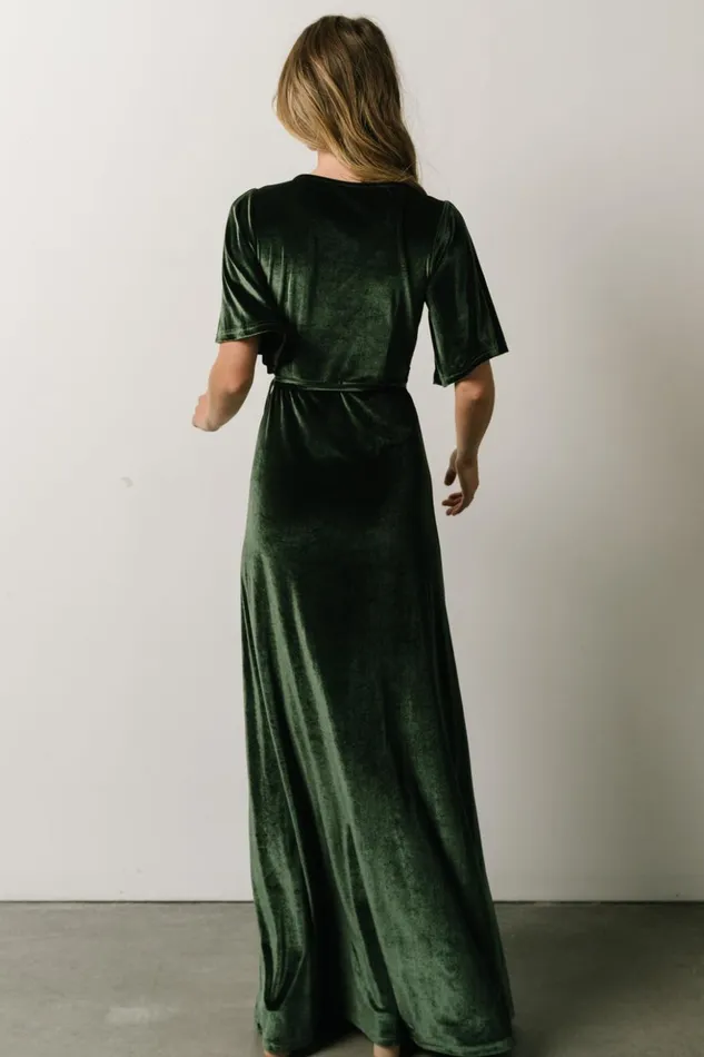 Baltic Born Bump Friendly Meghan Velvet Wrap Maxi Dress Deep Green 8211 Women Baltic Born Bump Friendly Meghan Velvet Wrap Maxi Dress Deep Green 8211 Women