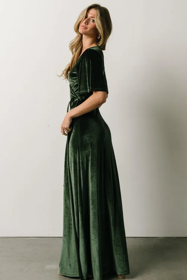 Baltic Born Bump Friendly Meghan Velvet Wrap Maxi Dress Deep Green 8211 Women Baltic Born Bump Friendly Meghan Velvet Wrap Maxi Dress Deep Green 8211 Women