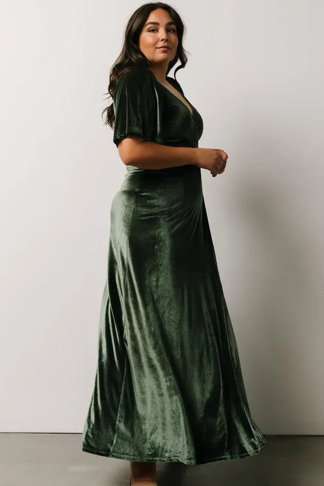 Baltic Born Bump Friendly Meghan Velvet Wrap Maxi Dress Deep Green 8211 Women Baltic Born Bump Friendly Meghan Velvet Wrap Maxi Dress Deep Green 8211 Women