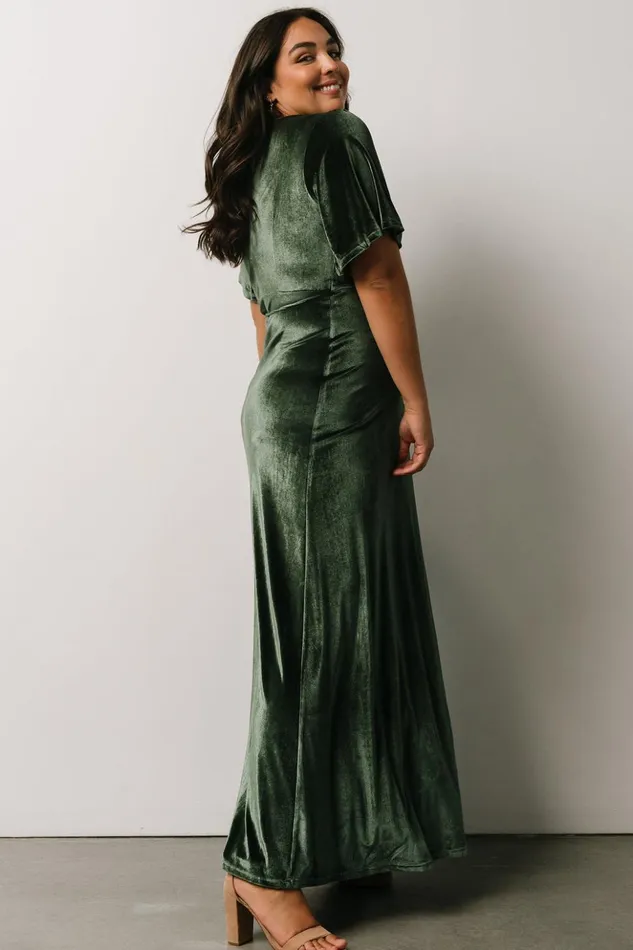 Baltic Born Bump Friendly Meghan Velvet Wrap Maxi Dress Deep Green 8211 Women Baltic Born Bump Friendly Meghan Velvet Wrap Maxi Dress Deep Green 8211 Women