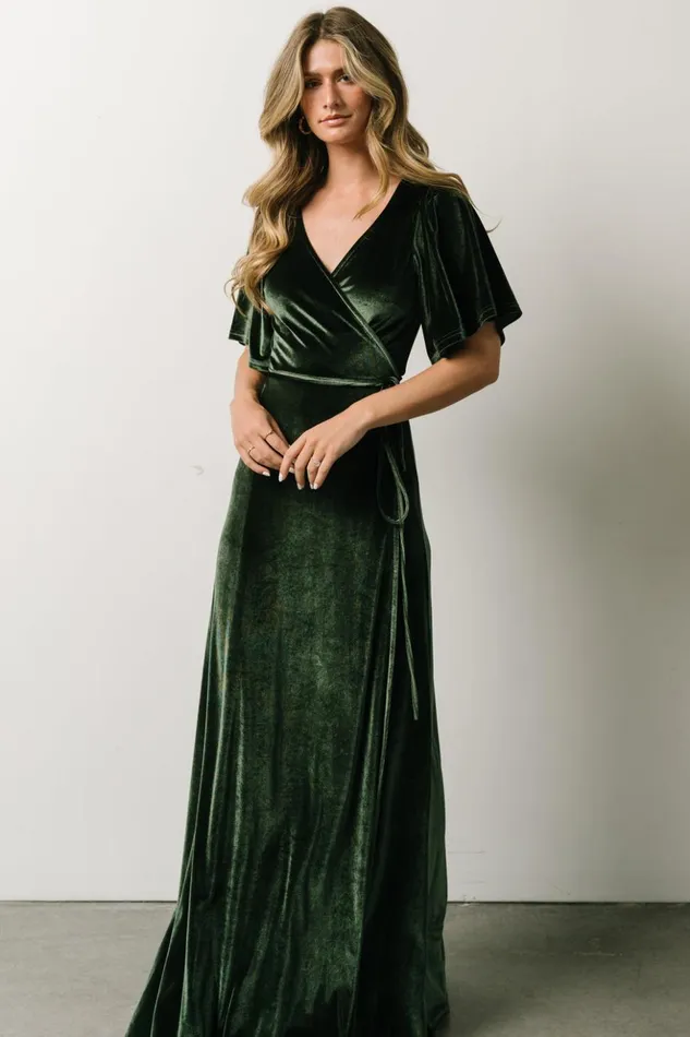 Baltic Born Bump Friendly Meghan Velvet Wrap Maxi Dress Deep Green 8211 Women Baltic Born Bump Friendly Meghan Velvet Wrap Maxi Dress Deep Green 8211 Women