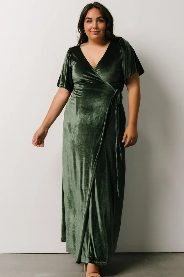 Baltic Born Bump Friendly Meghan Velvet Wrap Maxi Dress Deep Green 8211 Women Baltic Born Bump Friendly Meghan Velvet Wrap Maxi Dress Deep Green 8211 Women