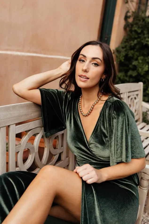 Baltic Born Bump Friendly Meghan Velvet Wrap Maxi Dress Deep Green 8211 Women Baltic Born Bump Friendly Meghan Velvet Wrap Maxi Dress Deep Green 8211 Women