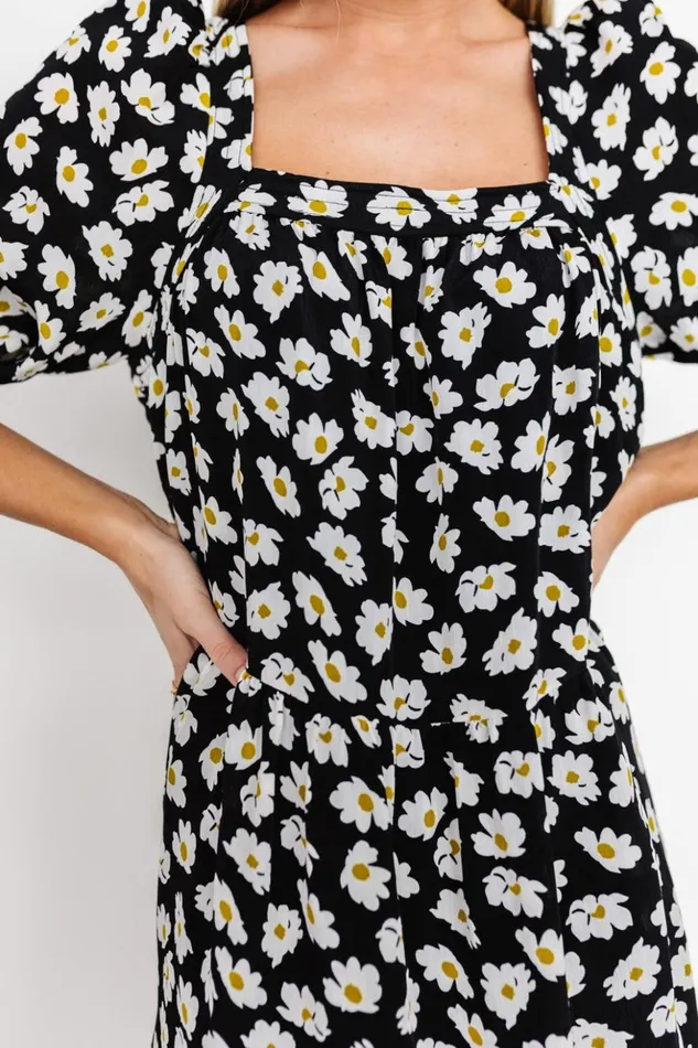 Baltic Born Bump Friendly Moxie Short Dress Black Daisy Print 8211 Women Baltic Born Bump Friendly Moxie Short Dress Black Daisy Print 8211 Women
