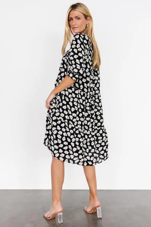 Baltic Born Bump Friendly Moxie Short Dress Black Daisy Print 8211 Women Baltic Born Bump Friendly Moxie Short Dress Black Daisy Print 8211 Women