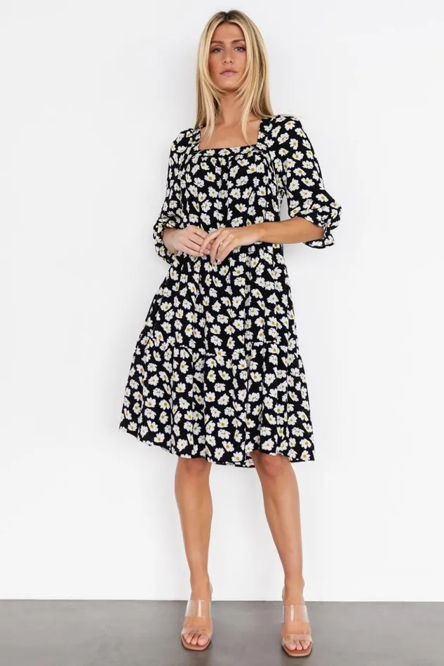 Baltic Born Bump Friendly Moxie Short Dress Black Daisy Print 8211 Women Baltic Born Bump Friendly Moxie Short Dress Black Daisy Print 8211 Women