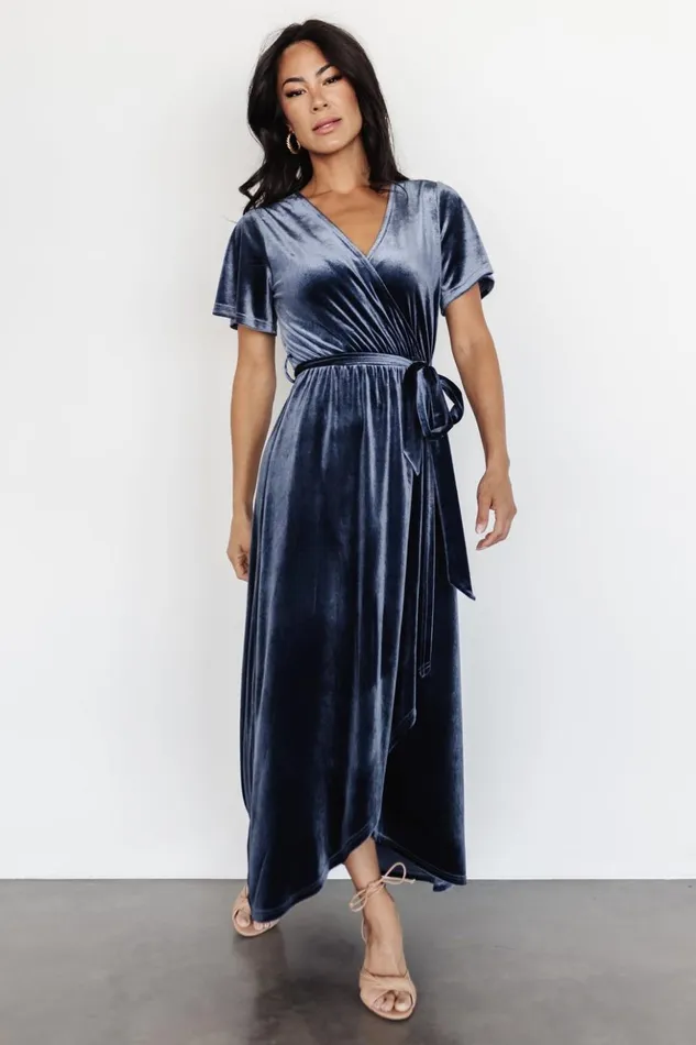 Baltic Born Bump Friendly Nadine Velvet Midi Dress Blue 8211 Women Baltic Born Bump Friendly Nadine Velvet Midi Dress Blue 8211 Women