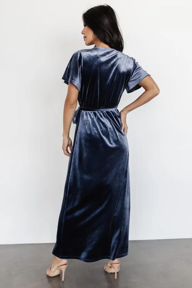 Baltic Born Bump Friendly Nadine Velvet Midi Dress Blue 8211 Women Baltic Born Bump Friendly Nadine Velvet Midi Dress Blue 8211 Women