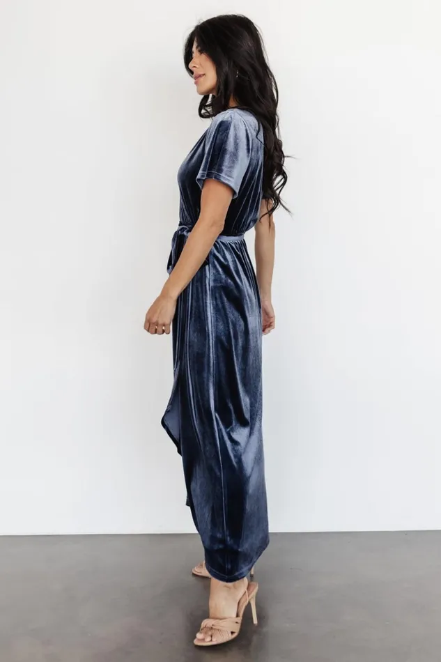 Baltic Born Bump Friendly Nadine Velvet Midi Dress Blue 8211 Women Baltic Born Bump Friendly Nadine Velvet Midi Dress Blue 8211 Women