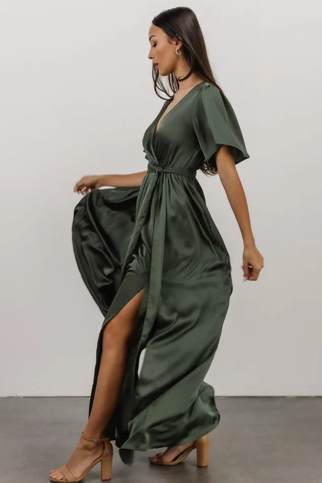Baltic Born Bump Friendly Sicily Satin Maxi Dress Dusty Green 8211 Women Baltic Born Bump Friendly Sicily Satin Maxi Dress Dusty Green 8211 Women
