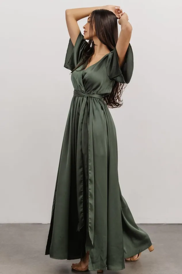 Baltic Born Bump Friendly Sicily Satin Maxi Dress Dusty Green 8211 Women Baltic Born Bump Friendly Sicily Satin Maxi Dress Dusty Green 8211 Women